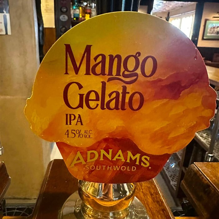 Adnams Mango Gelato IPA pump clip